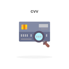 Credit Card CVV flat icon. Vector illustration on white background. Can used for web, app, digital product, presentation, UI and many more.