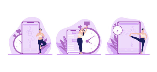 Yoga Exercise Flat Bundle Design Illustration