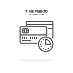 Credit Card Time Period line icon. Vector illustration on white background. Editable Stroke and pixel perfect. You can use for web, app and more.