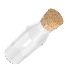 3d rendering illustration of a glass carafe with cork top