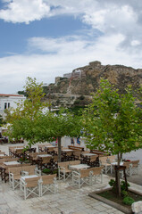 town square of Skyros island. Sporades islands . Greece