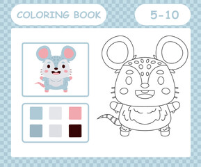 coloring book or page cartoon cute Mouse