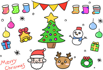 手描きのクリスマス素材セット