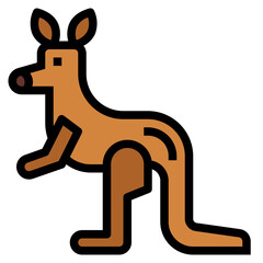 kangaroo filled outline icon style