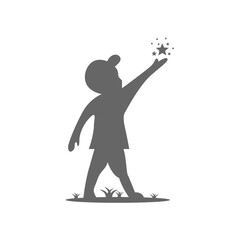 Silhouette style kids dream logo illustration vector
