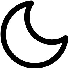 Moon Colored Line Icon