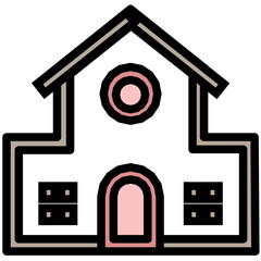 Lodge Colored Line Icon