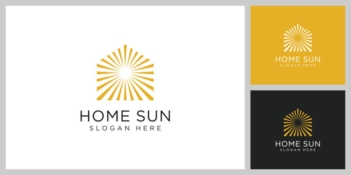 sun homes logo vector design line