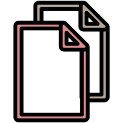 Text Sheet Colored Line Icon