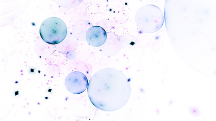 Abstract blue bubbles. Fantastic colorful background. Digital fractal art. 3d rendering.