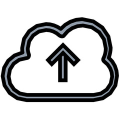 Cloud Upload Colored Line Icon