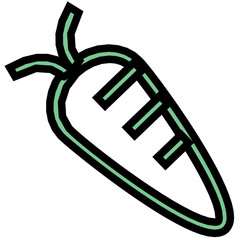Carrot Colored Line Icon