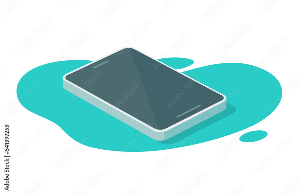 Poster isometric 3d cell phone blank screen vector illustration or cellphone cellular smartphone object fra