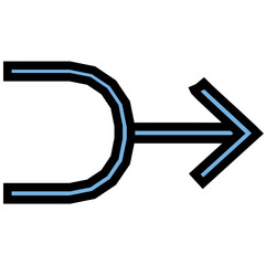Merge Arrow Vector Icon