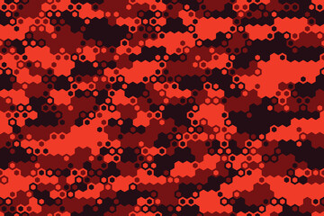 Hexagonal camouflage seamless pattern. Abstract modern geometric military dotted background texture for fabric and fashion print. Vector illustration.