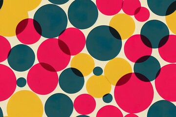 vintage two colored seamless pattern. grid arrangement, geometric stylized flowers, squares and circles, 60s, 70s. surface design, fabric, paper, stationery, card, banner, textile