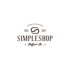Coffee shop vintage logo design. Coffee bean hipster logo design. Vector format logo.