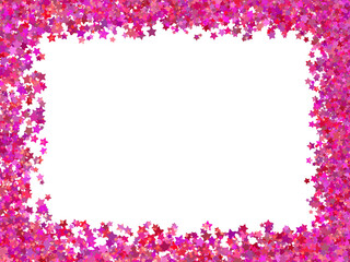 ピンクの星いっぱいフレームきらきら　PNG