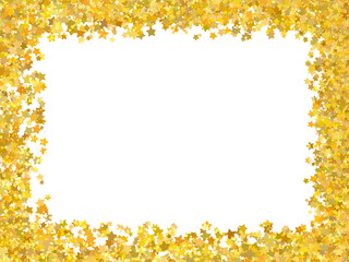 黄色い星いっぱいフレームきらきら　PNG