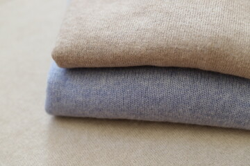 Knitted cashmere, texture background. Warm sweater, pullover, jersey. 