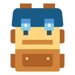 backpack flat icon style