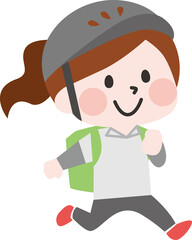 デリバリー配達をする女性のスタッフ