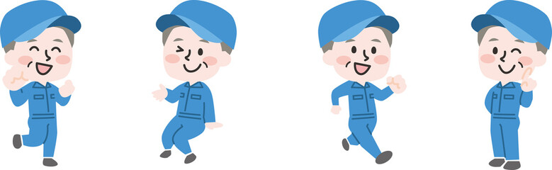 笑顔のシニア男性作業員