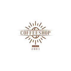 Coffee shop vintage logo design. Coffee bean hipster logo design. Vector format logo.