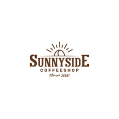 Coffee shop vintage logo design. Coffee bean hipster logo design. Vector format logo.