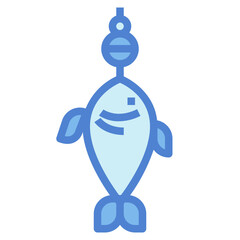 fishing rod two tone icon style