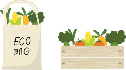 Eco-friendly vegetable bags for vegans and vegetable boxes.