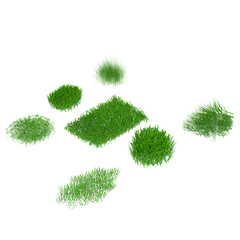 3d rendering illustration of some patches of grass