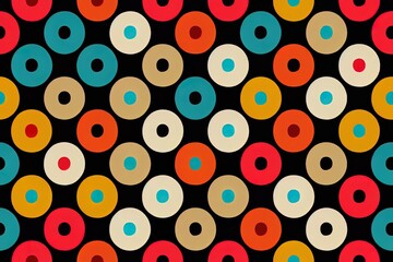 Seamless dotted folk art pattern with shells. Colored bright ethnic ornament. 2d illustrated print. Use for wallpaper, pattern fills,textile design.