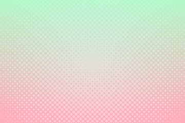 Pink green pop art background with halftone dots in retro comic style. Vector illustration.