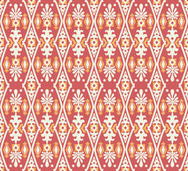 Ikat rug motif pattern Free Vector