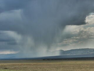 Dramatic sky after a rain storm in Kyrgyzstan