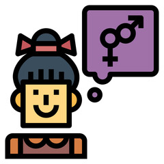 sex filled outline icon style
