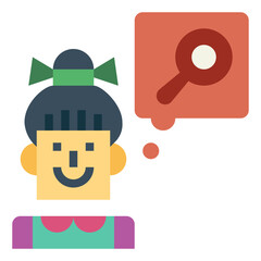 Magnifying glass flat icon style