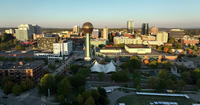 Knoxville Tennessee Waterfront Aerial Cumberland River