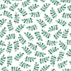 Vector seamless pattern with branches. Cute design for wrappings, textile and backgrounds.