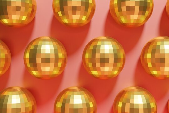 Glowing gold disco ball Stock Vector by ©elaineitalia 7659944
