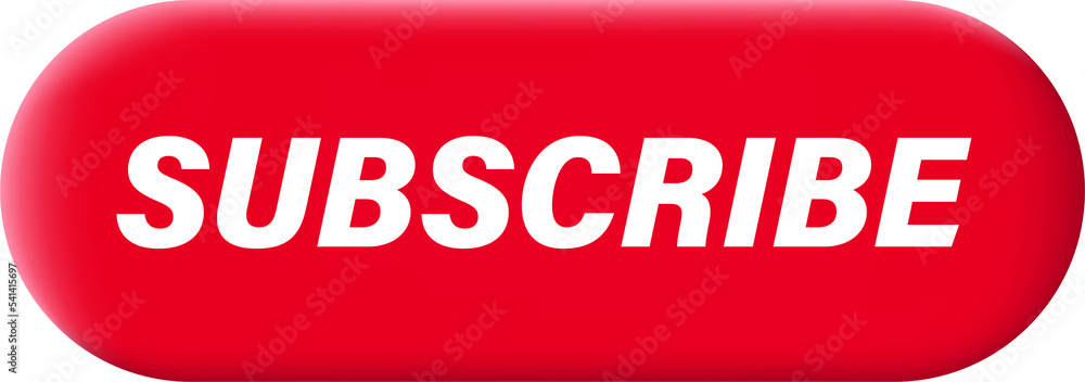 Poster 3d subscribe button in red colors. subscribe illustrations.