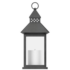 3d rendering illustration of a lantern with candle