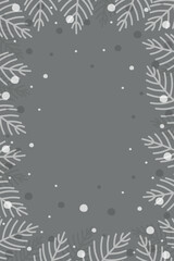 Fototapeta na wymiar Hand drawn Christmas branches. Background with decorations. Vector illustration