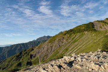 発布尾根からの眺め　五竜岳・鹿島槍ヶ岳