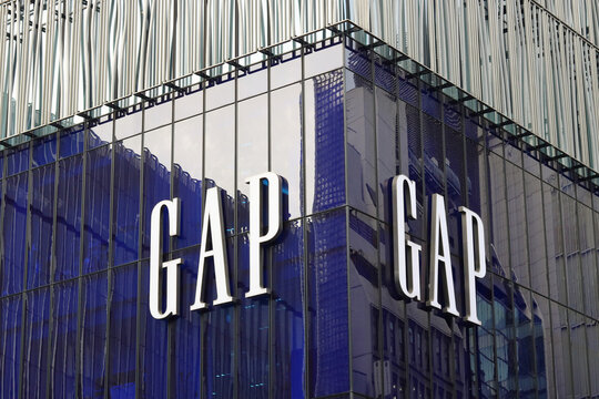 TOKYO, JAPAN - October 27, 2022: Sign On The Gap Store In Tokyo's Ginza Area.