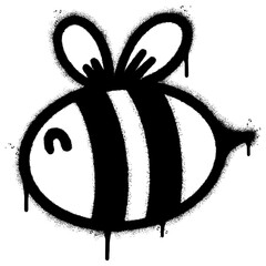 Spray Painted Graffiti bee icon Sprayed isolated with a white background. graffiti bee symbol with over spray in black over white. Vector illustration. © Doa Bunda
