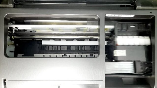 Movement of the print head on the inkjet printer when printing