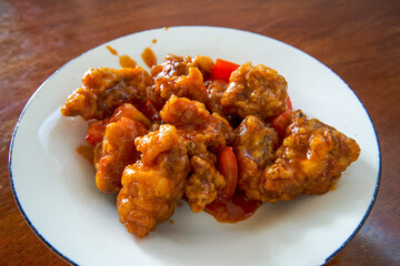 A delicious sweet and sour pork ribs