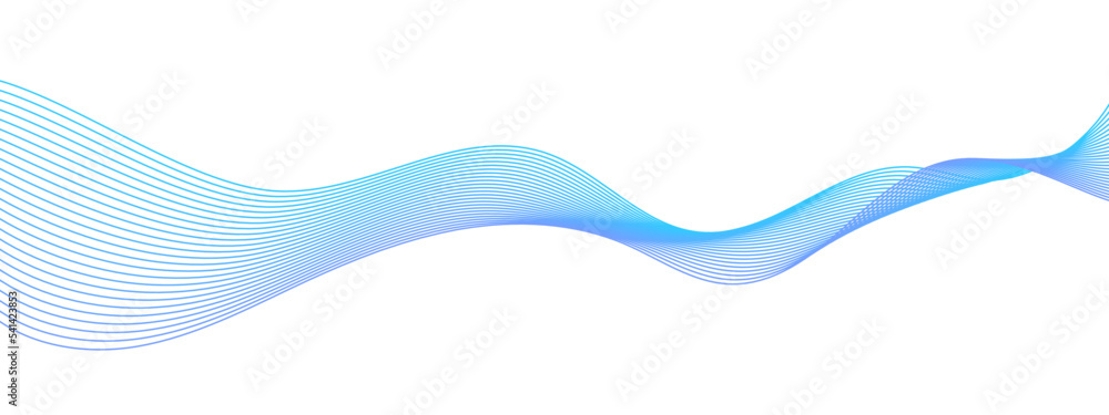 Wall mural vector wave dynamic music lines. blue-violet abstract lines. sound waves on a white background for y